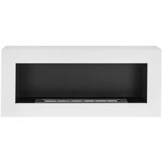 Obrazek Biokominek 900x400 Box z szybą biały strukturalny