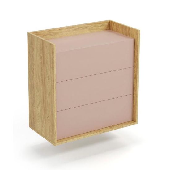 Obrazek Komoda Arka 3S hikora naturalna/antyczny róż