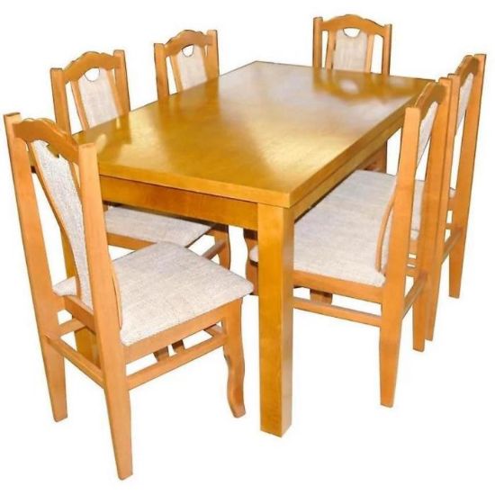 Obrazek Zestaw stół i krzesła Kair 1+6 ST22 140/80+40F d.rustikal W72 tap.A7