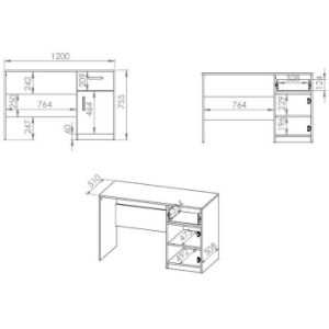 Obrazek Biurko Fini 08 dąb artisan/biały/antracyt 