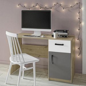 Obrazek Biurko Fini 08 dąb artisan/biały/antracyt 