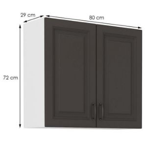 Obrazek Szafka kuchenna STILO grafit mat/biały 80g-72 2f