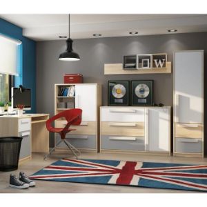 Obrazek Komoda 08 Drop Buk Fjord/Biały/Szara Platyna