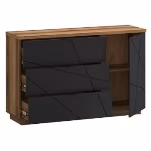 Obrazek Komoda Orient E 1d3s Dąb Delano Ciemny/Czarny