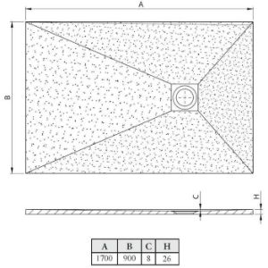 Obrazek Brodzik prostokątny Opal 170/90/2,6 czarny
