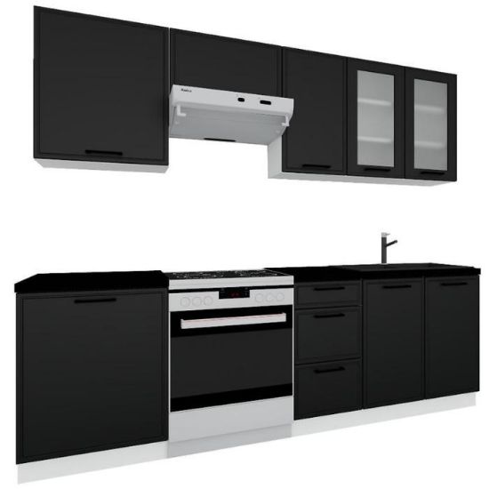 Obrazek Kuchnia Emily 180/240 czarny groszek bez blatu