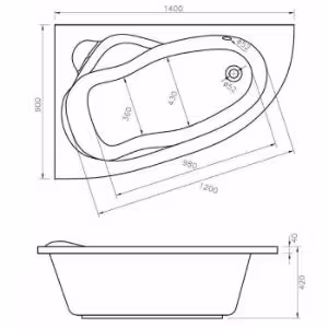 Obrazek Wanna Fiji 140x90 lewa