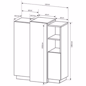 Obrazek  Komoda 3d E Biały/Dąb Craft Złoty 