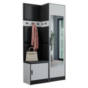 Obrazek Garderoba Roj 11 biała + Madryt 1100 ekoskóra czarna