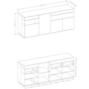 Obrazek Komoda Silke 25 dąb wotan/biały połysk