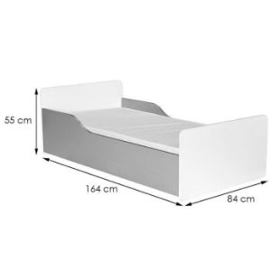 Obrazek Łóżko Bb08 Z Materacem Biały plus Popiel 