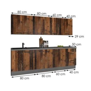 Obrazek Kuchnia Tessa oldstyle/antracyt 260 bez blatu