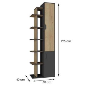 Obrazek Regał Nano Na4 Dąb Riviera/Grafit