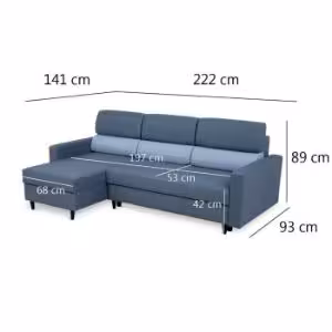 Obrazek Narożnik z funkcją spania Onyx popiel