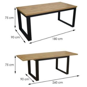 Obrazek Stół Iris St-29 180x90+2x40 Dąb Wotan