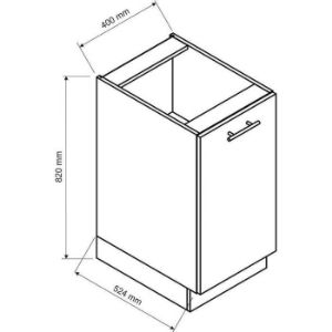 Obrazek Szafka kuchenna Denis d40 pl biały satyna mat/biały 