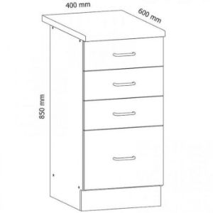 Obrazek Szafka kuchenna Sycylia  D40s4 biały/dąb lancelot
