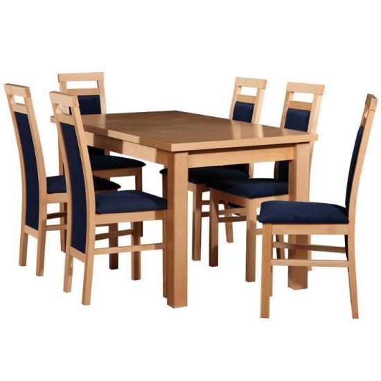 Obrazek Zestaw stół i krzesła Dalia 1+6 st28 140x80+40 +W75 buk lakier