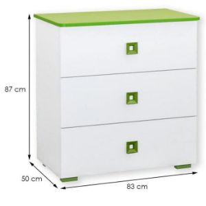 Obrazek Komoda Bb05 Biały/Zielony