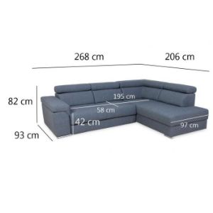 Obrazek Narożnik Wersal wersja lewa ciemny popiel