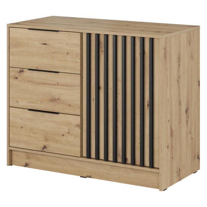 Komoda Nelly 1d dąb artisan/czarny