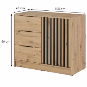 Obrazek Komoda Nelly 1d dąb artisan/czarny