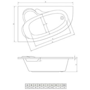 Obrazek Wanna Madura 170/110 lewa