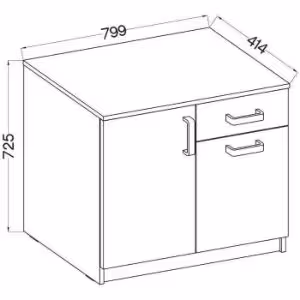 Obrazek Komoda Niska 2f1s Malta Jasny Szary Typ 820