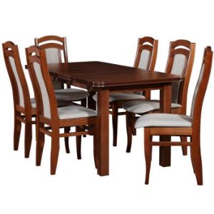 Obrazek Zestaw stół i krzesła Bachus 1+6 jasny orzech 