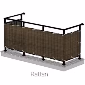 Obrazek Osłona balkonowa 75cm/600cm rattan wenge