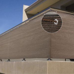 Obrazek Osłona balkonowa 75cm/600cm rattan wenge