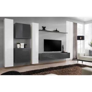 Obrazek Meblościanka Switch VI Biały/Grafit