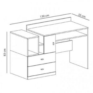 Obrazek Biurko Mobi MO-11 biały/turkus