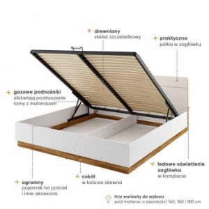 Obrazek Łóżko Dentro 140 z pojemnikiem DT-02