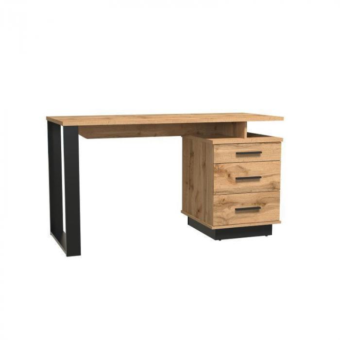 Biurko Sole LA8 dąb wotan/czarny mat