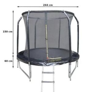 Obrazek Trampolina Comfort z drabinką 244cm czarna 