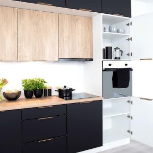 Obrazek Szafka kuchenna Denis d40 pl czarny mat/biały 