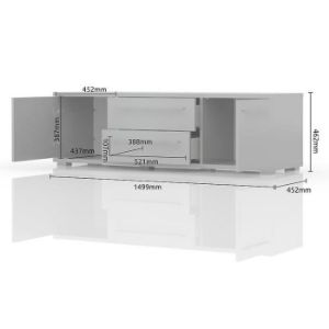 Obrazek Szafka RTV Piano TV150-2K2F/PN-70/KA/70 crystal white