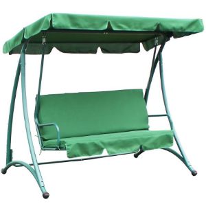 Obrazek Huśtawka ogrodowa zielona z poduszką