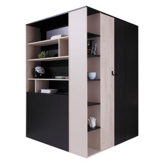 Obrazek Szafa Planet Pl1 L/P Czarny/Dąb/Beż