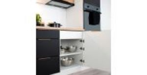 Obrazek Szafka kuchenna Denis d60s/3 czarny mat/biały 
