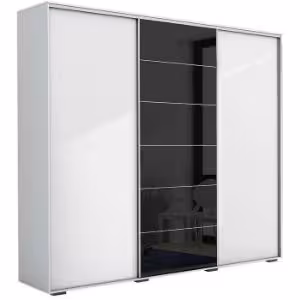 Obrazek Szafa Alicja A28 250 Lustro Biały/Czarny Lacobel