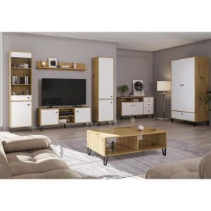 Obrazek Komoda Sorrento E 2d 3s Dąb Artisan/Biały