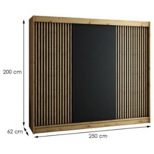 Obrazek Szafa Lamelo 250 Dąb Artisan/Czarny