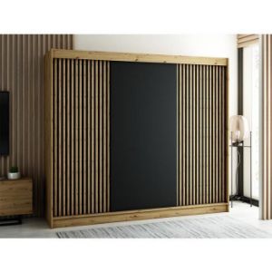 Obrazek Szafa Lamelo 250 Dąb Artisan/Czarny