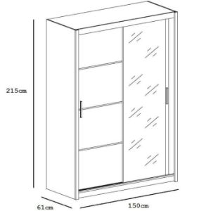 Obrazek Szafa Vista 150 cm dąb sonoma/lustro