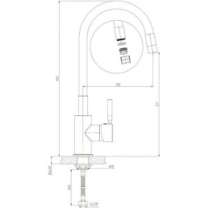 Obrazek Bateria zlewozmywakowa elastyczna Samba biała
