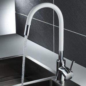 Obrazek Bateria zlewozmywakowa elastyczna Samba biała