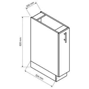Obrazek Szafka kuchenna Max D20 Cargo + Kosz granat