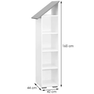 Obrazek Regał Bb03 4p Lewy Biały plus Popiel